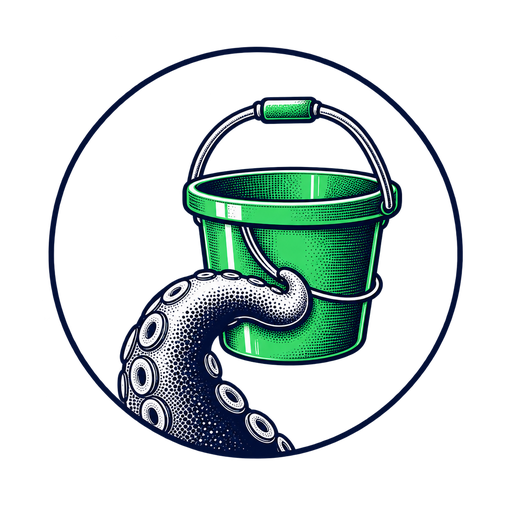 Cleaning tools: octopus tentacle holding a bucket
